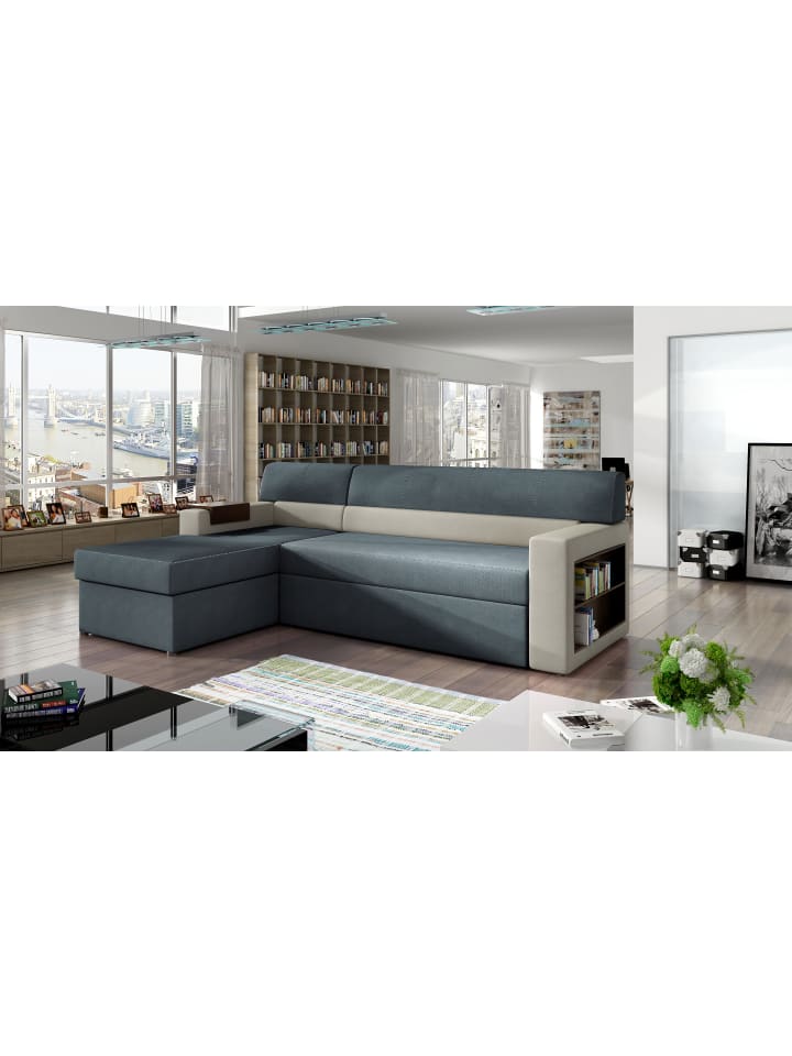 Narkos Recamiere Links in Blau - (L) 160 x (B) 250 x (H) 85 cm