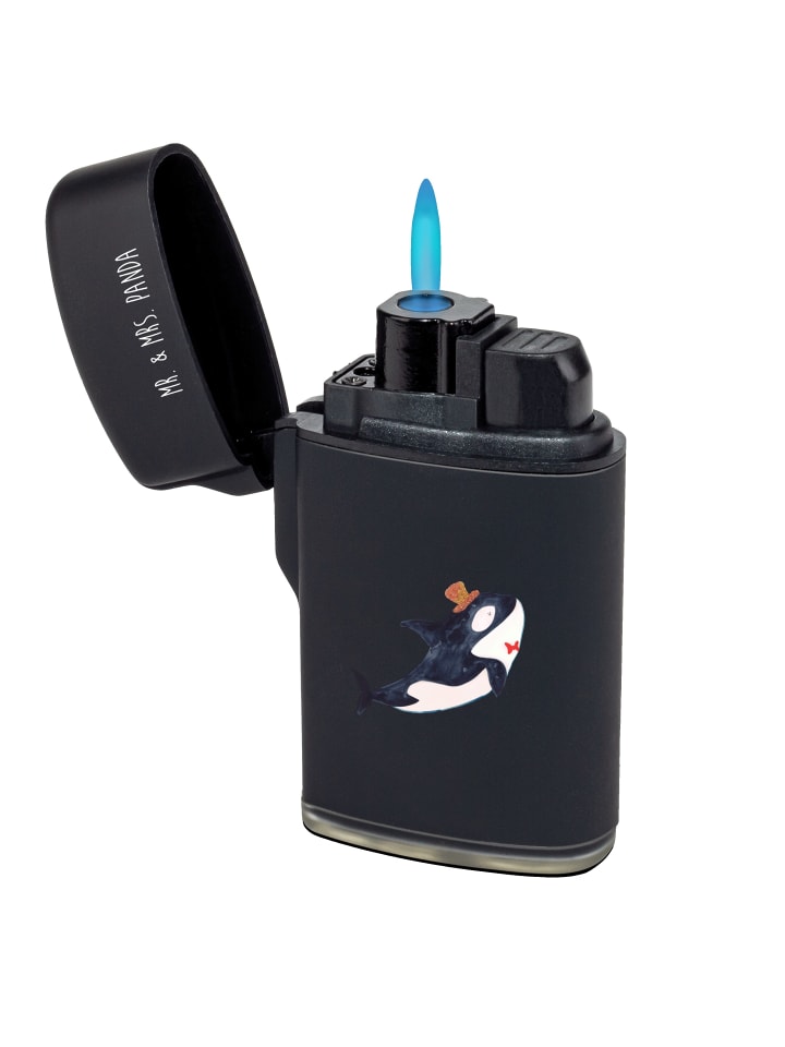 Feuerzeug Orca Zylinder ohne Spruch in Schwarz