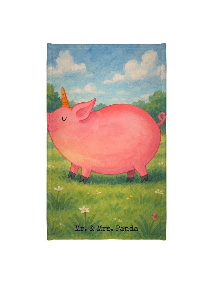 Handtuch Einhorn Schwein Design ohne Spruch in Weiß