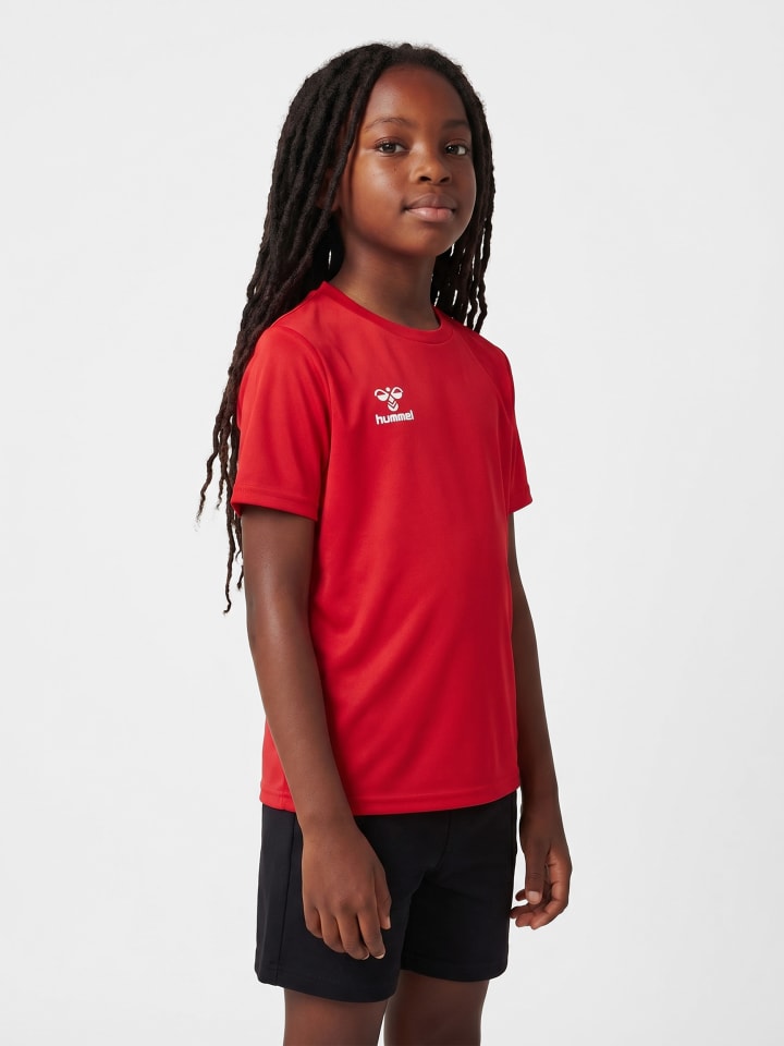 T-Shirt Hmlessential Kinder in TRUE RED