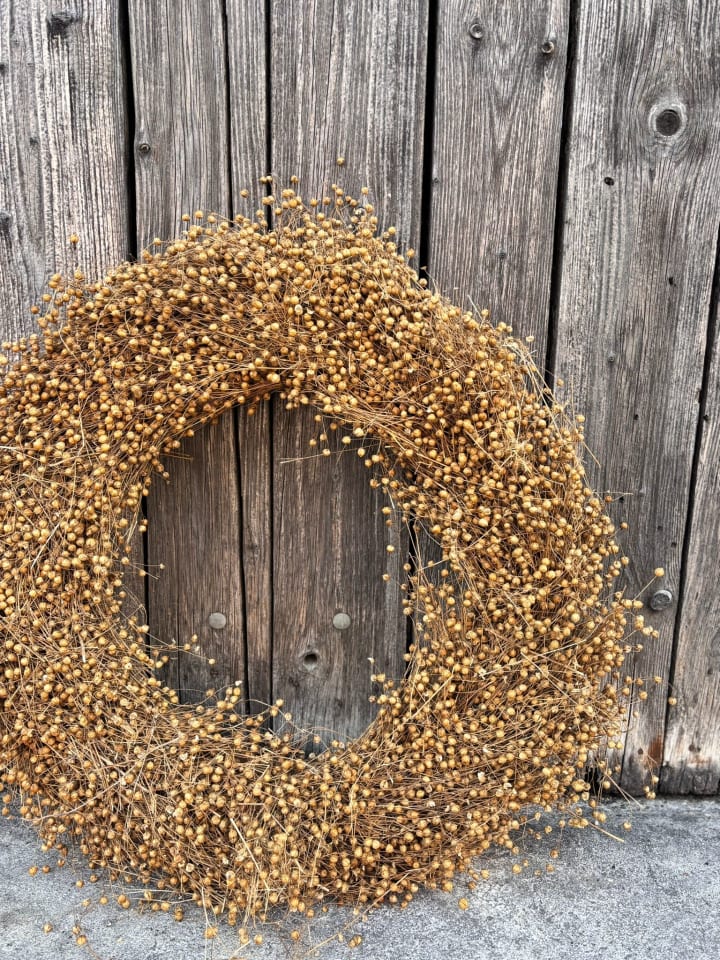 Flachskranz  in Braun - Ø 40 cm