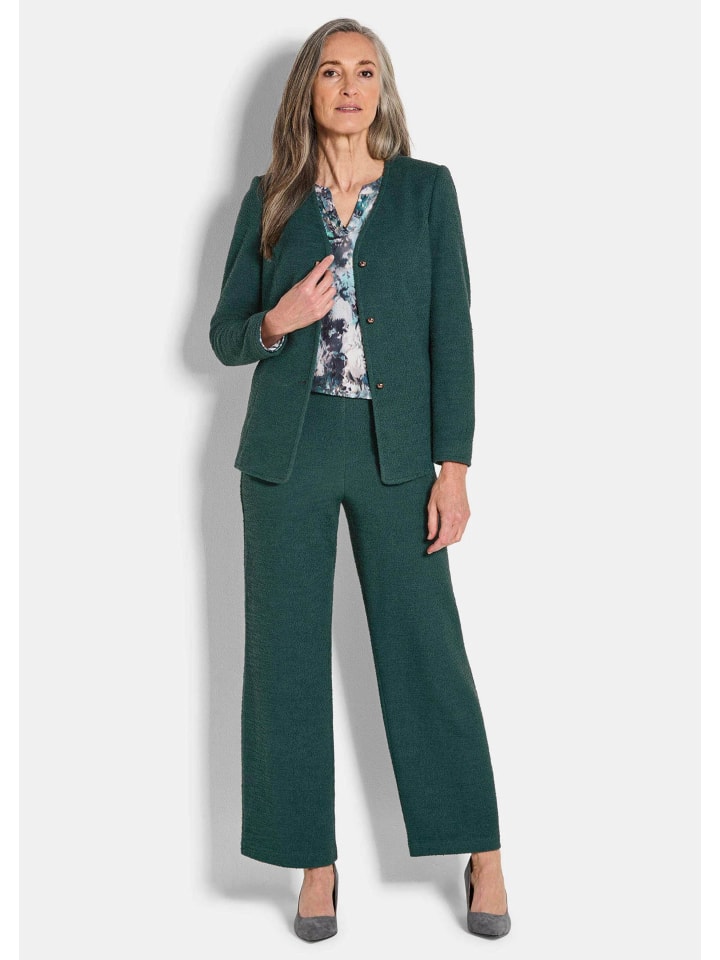 Langarm Jersey-Blazer, Baumwolle in smaragd