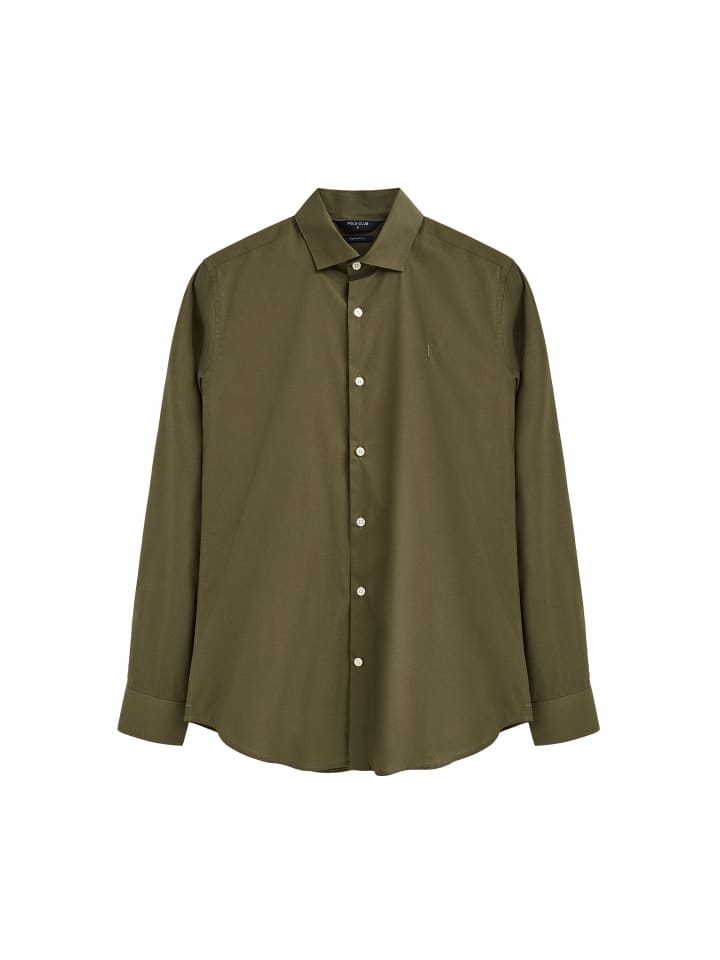 Hemd MAN RIGBY GO POPLIN SLIM IO LONG SLEEVE SLIM FIT in Olive Grün