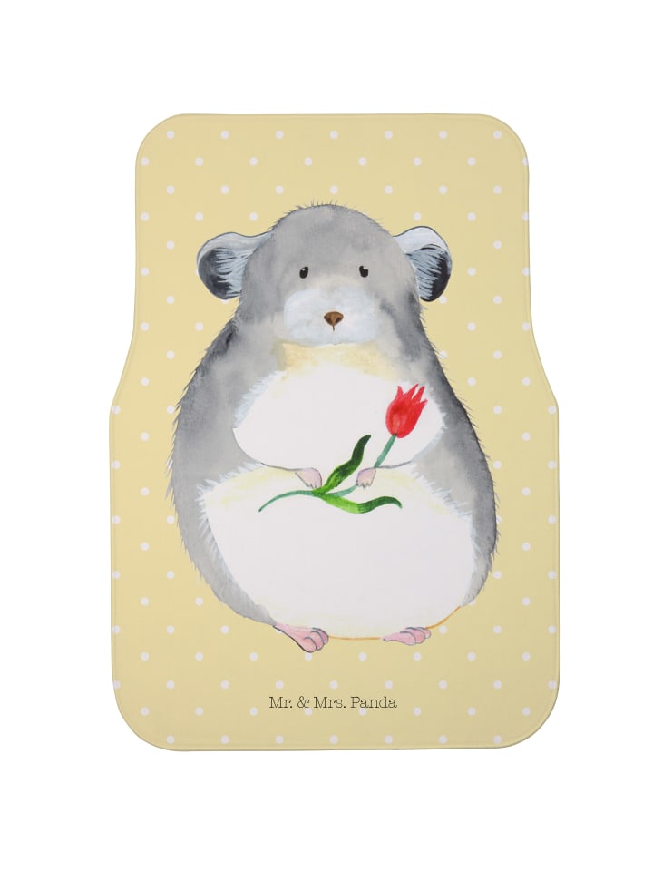 Automatte Chinchilla Blume ohne Spruch in Gelb Pastell