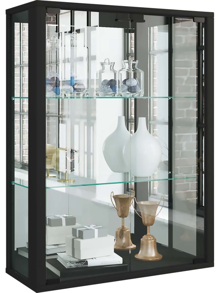 Vitrinenschrank Udina 4 Schwarz 60 x 25 cm