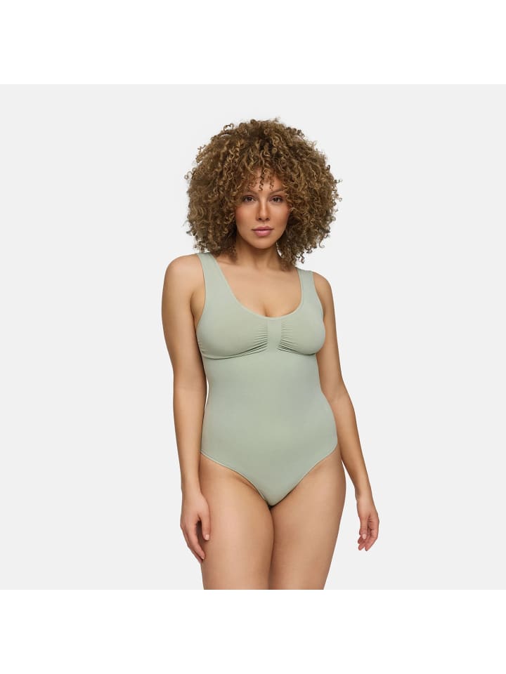 Figurformender Body mit Slip in Salbeigrün