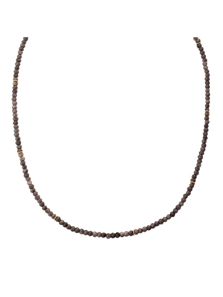 Kette aus Sterling Silber mit Chalcedon in grau