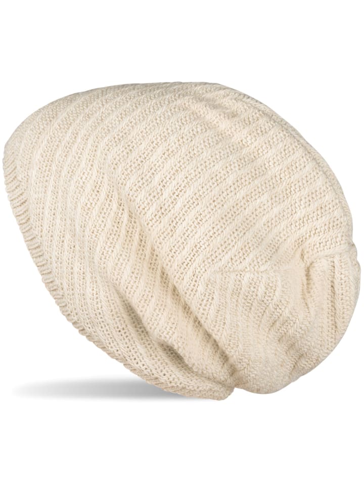 Strick Beanie Mütze in Beige