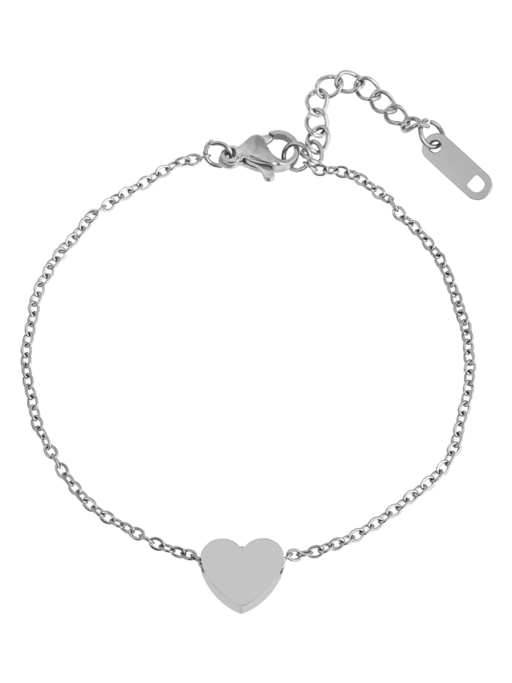 Damen Armband – Herz aus Edelstahl 20 cm in silber