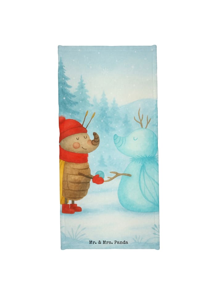 Badhandtuch Nachtfalter Schneemann Design ohne ... in Eisblau