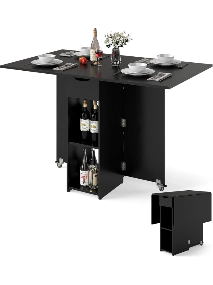 Esstisch klappbar 120 x 72 x 75 cm in Schwarz