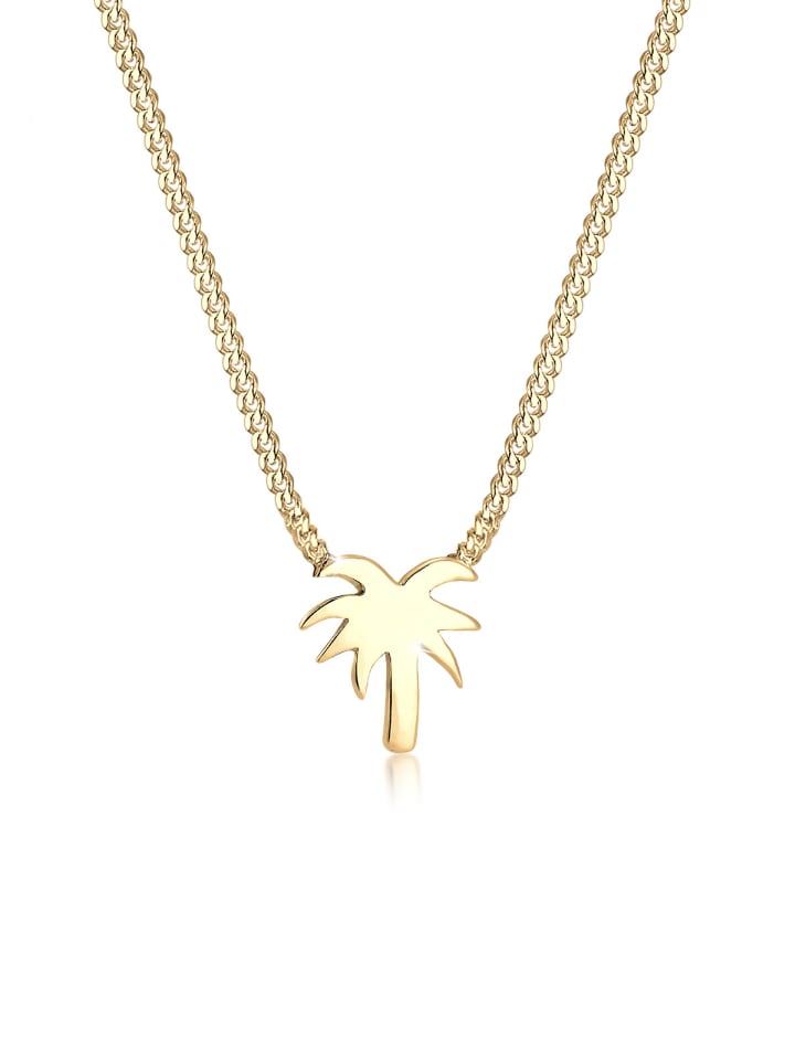 Halskette 925 Sterling Silber Palme in Gold