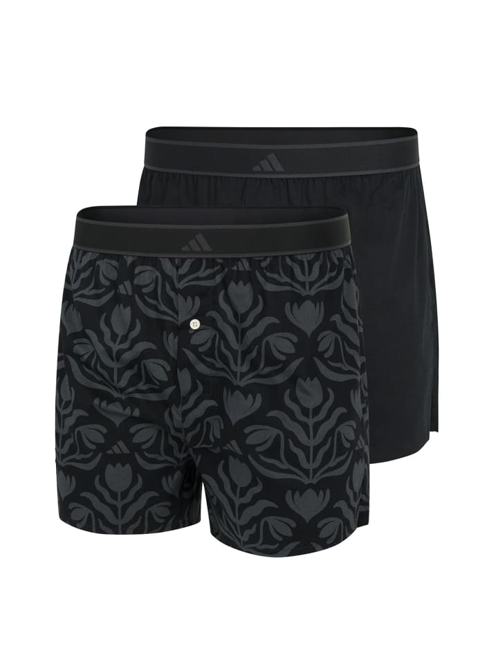 Web-Boxershorts 2er Pack in Schwarz/Grau