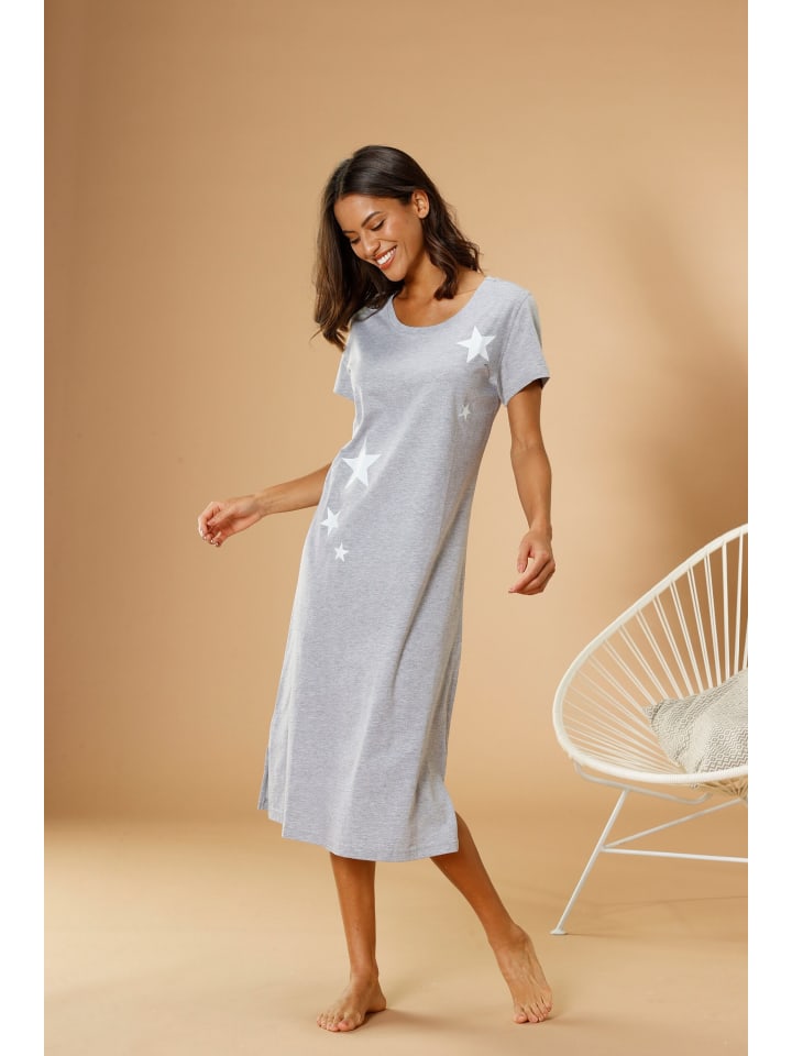 VIVANCE DREAMS Nachthemd in hellgrau-weiß günstig kaufen | limango