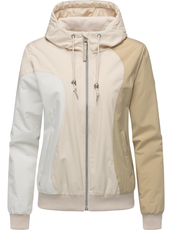 Bomberjacke Oggie Block Warm YOUMODO in Ecru