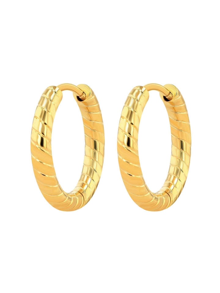 Adeliás Damen Creolen aus Edelstahl in gold