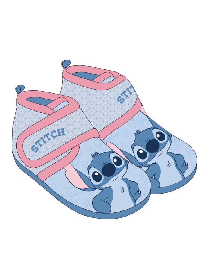 Lilo & Stitch Pantoffeln Kinder rutschfeste Halbstiefel für Zuhause & in Blau