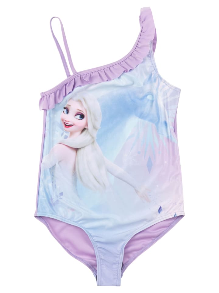 Disney Die Eiskönigin Badeanzug mit Rüschen Elsa Frozen Einteiler in lila