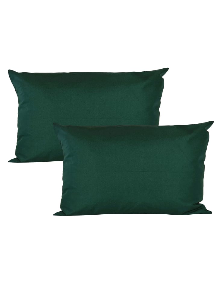 2er Set Outdoor Kissenhülle 40x60cm Uni in Dunkelgrün