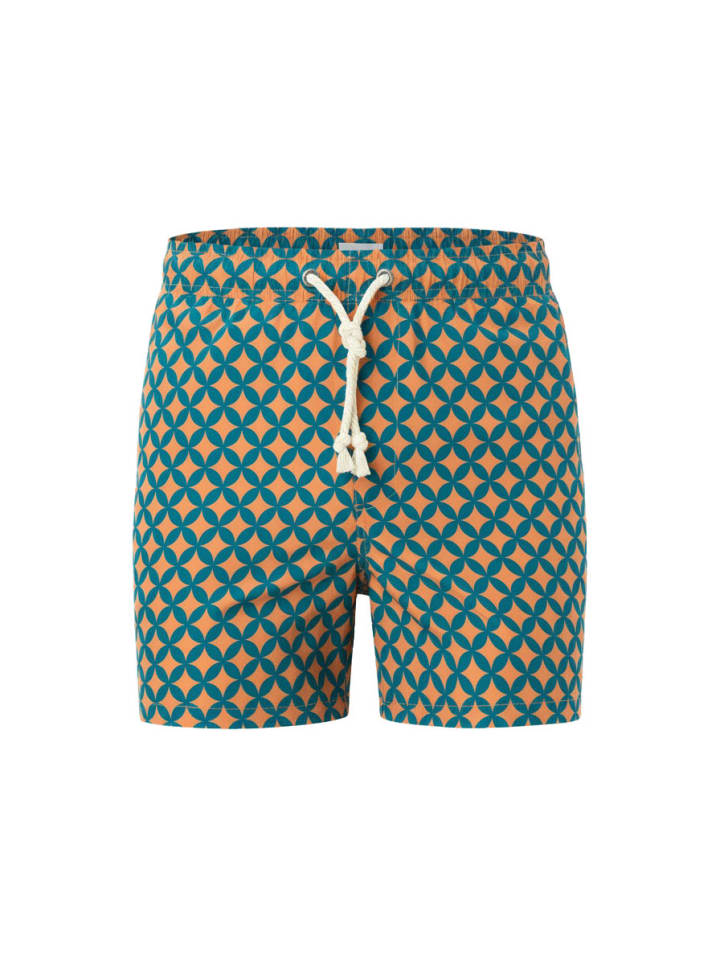 Badeshorts Amalfi in Grün-orange