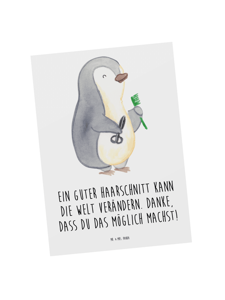 Postkarte Friseur Wunder mit Spruch in Weiß