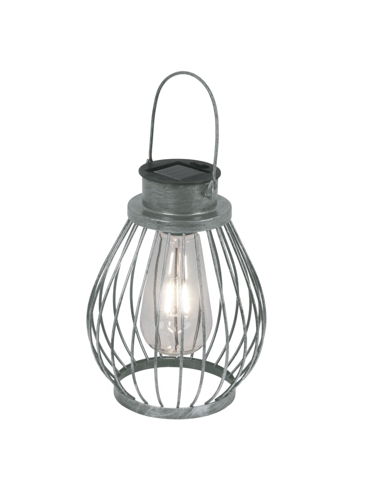 LED Solarleuchte "BALUBO" in silber - (L)15.5 cm x (B)15.5 cm x (H)21.5 cm
