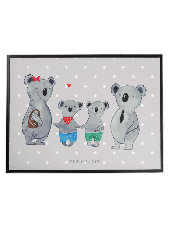 Schreibtischunterlage Koala Familie zwei ohne S... in Grau Pastell