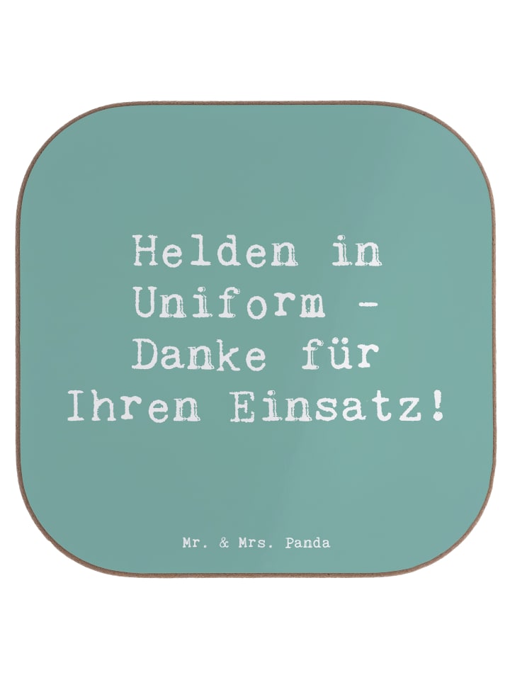 gläseruntersetzer Spruch Polizist Held mit Spruch in Meeresbrise