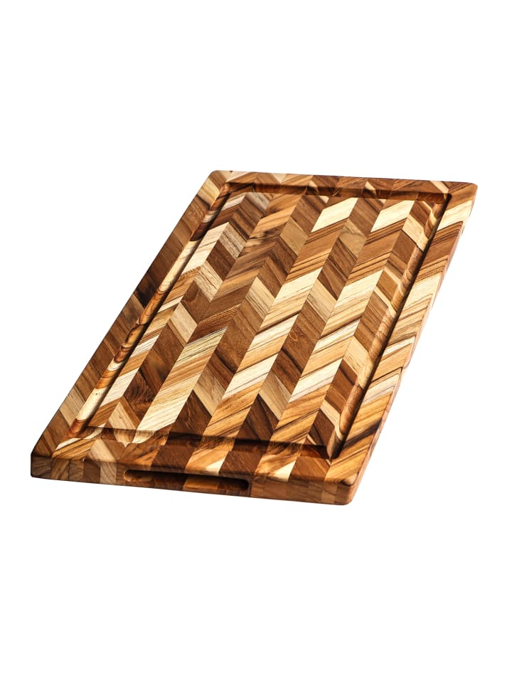 TEAKHAUS | Teakholz-Schneidebrett L, HERRINGBONE, 46 cm