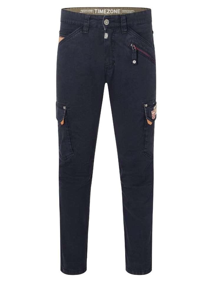 Hose Regular Fit mittlere Bundhöhe Slim Legs in Dunkelblau