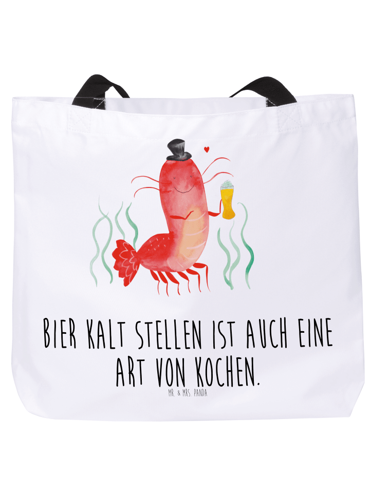 Damen Shopper Hummer Weizen mit Spruch in Weiß