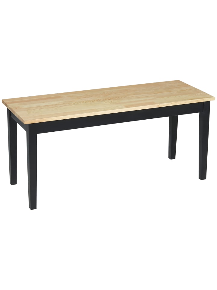Sitzbank in Natur & Schwarz 102L x 36B x 45H cm