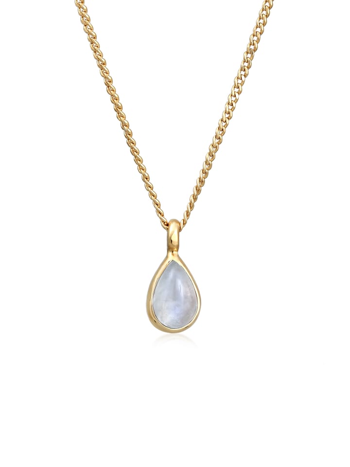 Halskette 925 Sterling Silber Tropfen in Gold
