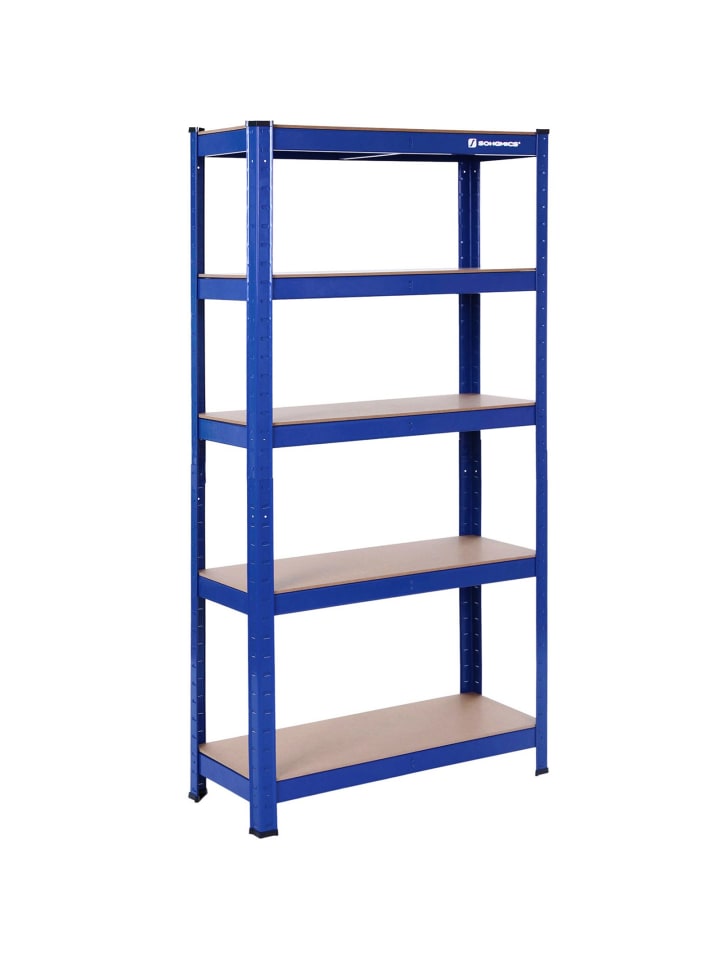 Schwerlastregal Cozory in Blau - (B)75 x (H)150 x (T)30 cm