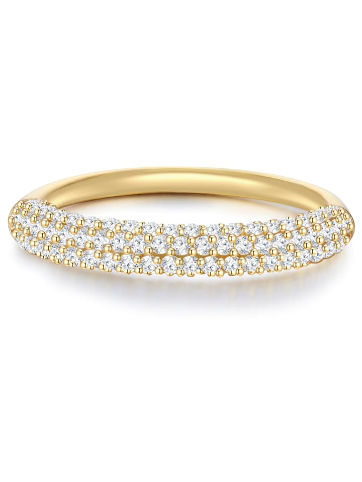 Ring aus Sterling Silber mit Zirkonia in gelbgold