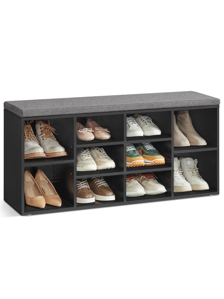 Schuhbank Custos in Schwarz - (B)104 x (H)48 x (T)30 cm