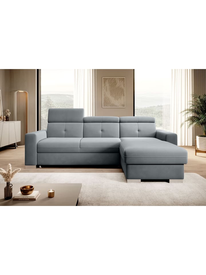 Falcon Recamiere Rechts in Hellgrau - (L) 248 x (B) 248 x (H) 95 cm