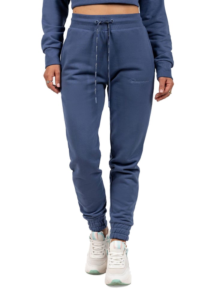 Damen Slim Fit Jogginghose Marken-Stick in Dark Blue