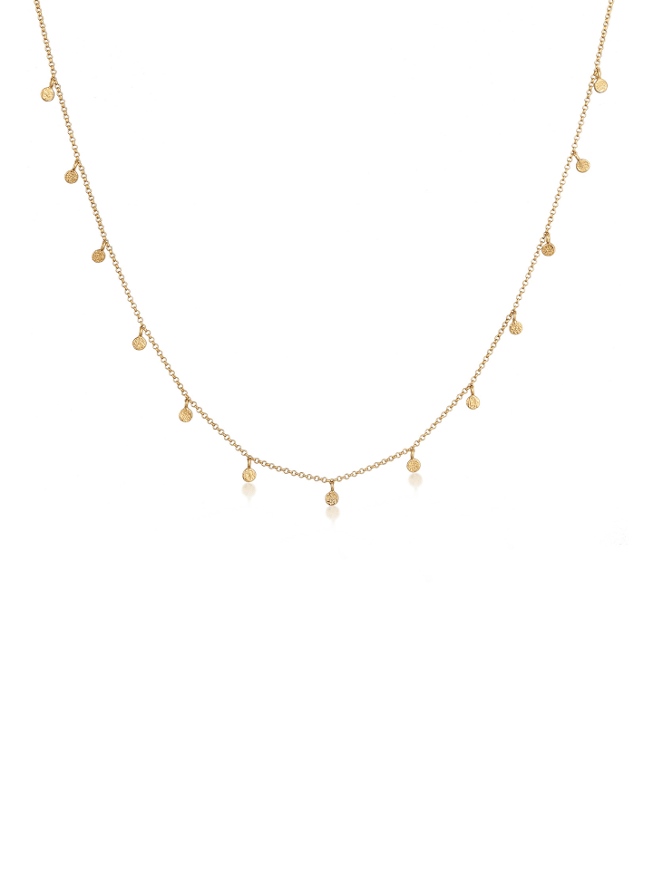 Halskette 925 Sterling Silber Geo, Plättchen in Gold