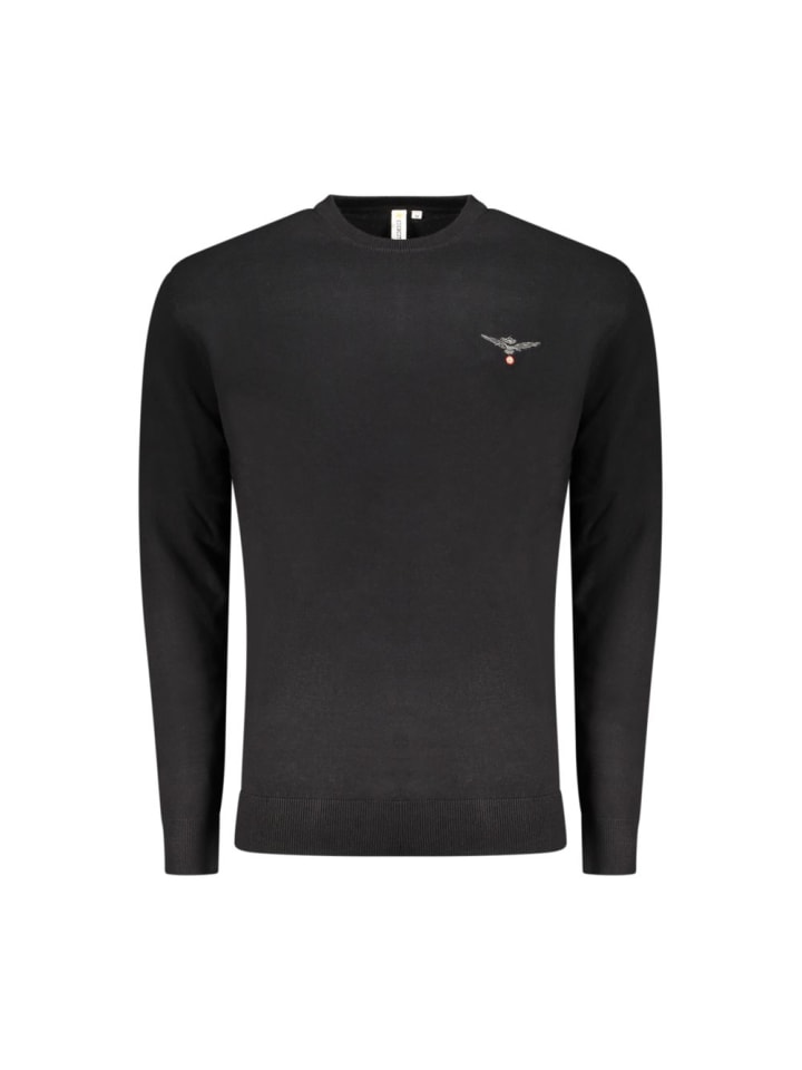 Schwarz Baumwolle Herren Pullover