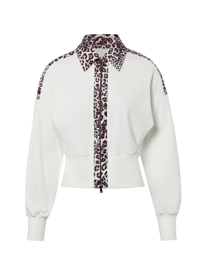 Sweatjacke in ecru braun - 0001