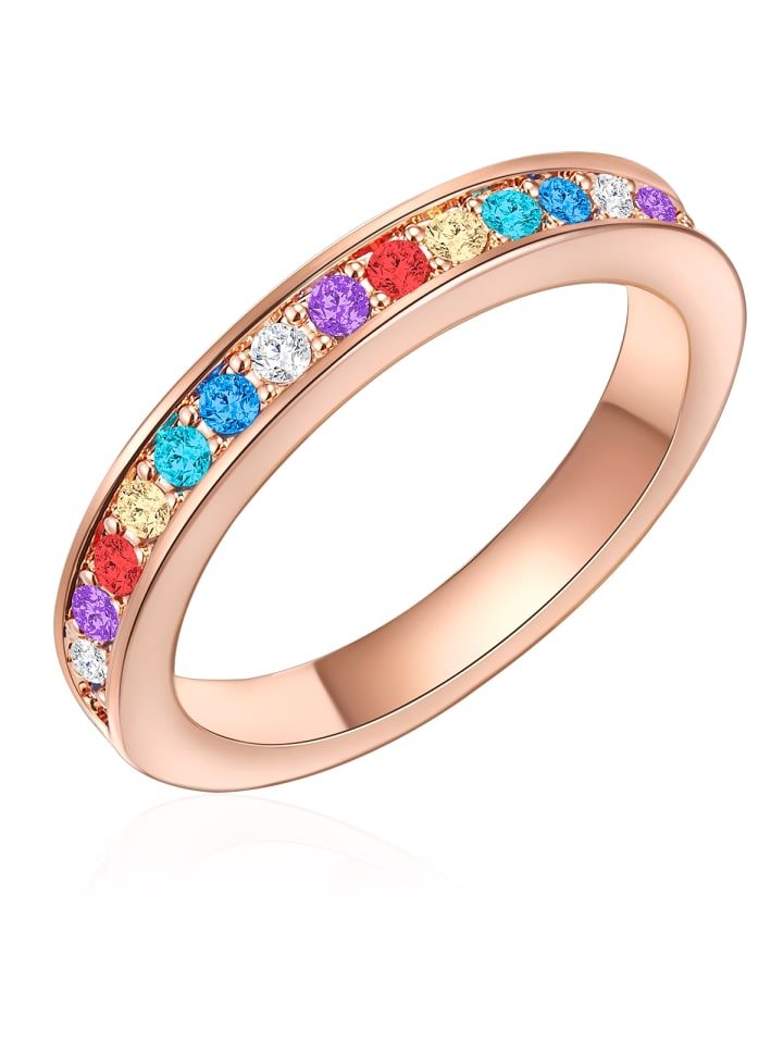 Ring aus Metall-Legierung verziert mit Kristallen von Swarovski® in roségold