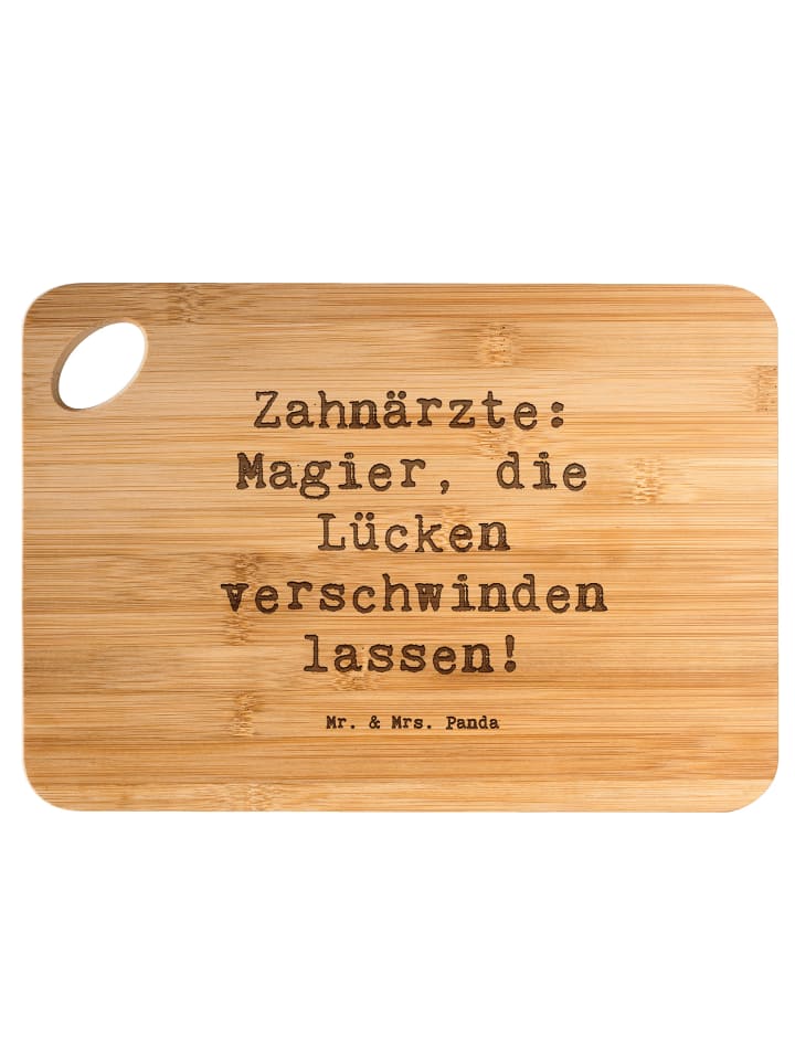 Jausenbrett Spruch Zahnarzt Magier mit Spruch in Braun