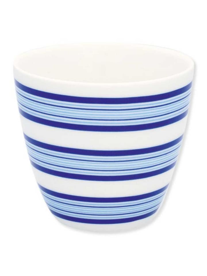 Latte Cup Becher HELEN Blau Weiß mit Streifen