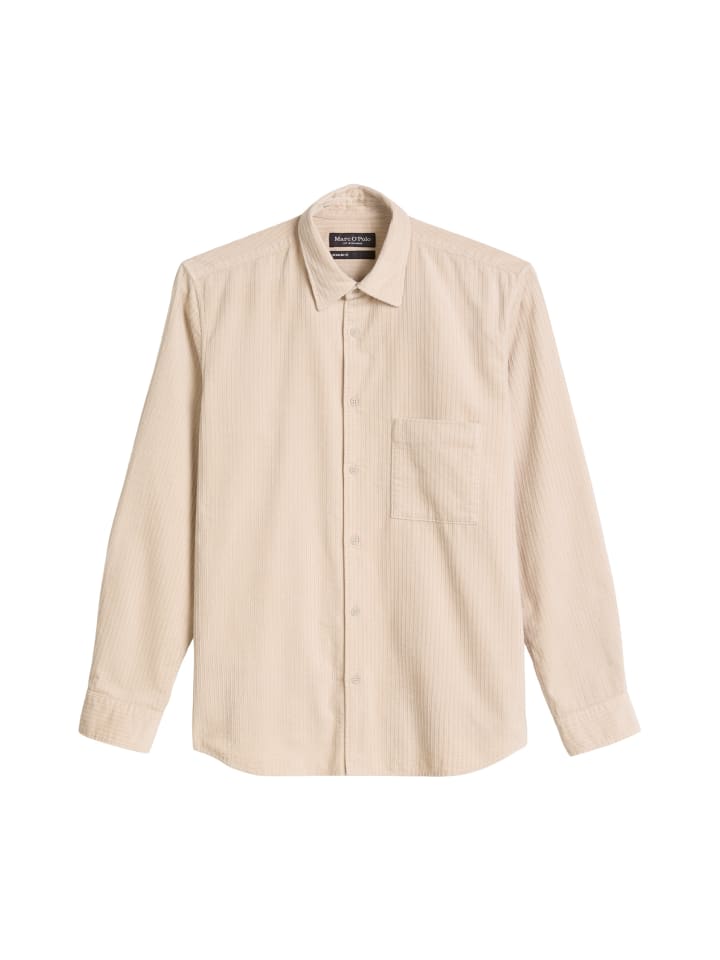 Cordhemd regular in Linen Beige