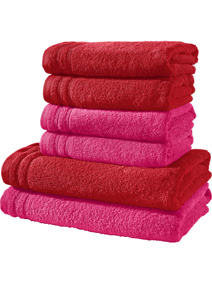 Frottier Frottier-Set 6-teilig Heidelberg in rot-pink