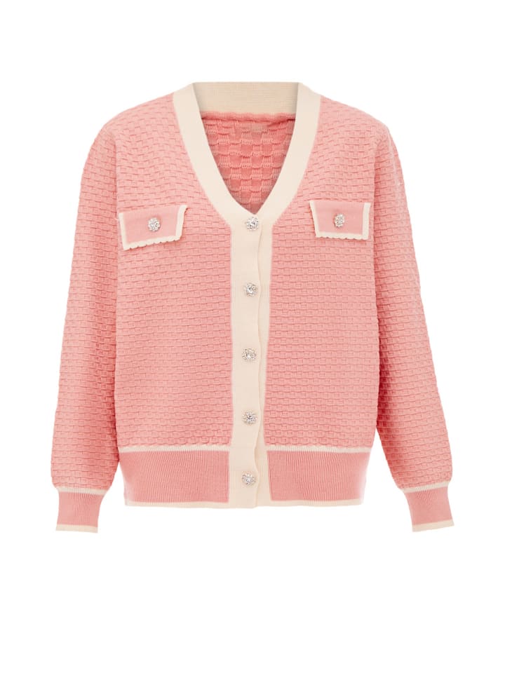 Women Cardigan in Rosa Wollweiss