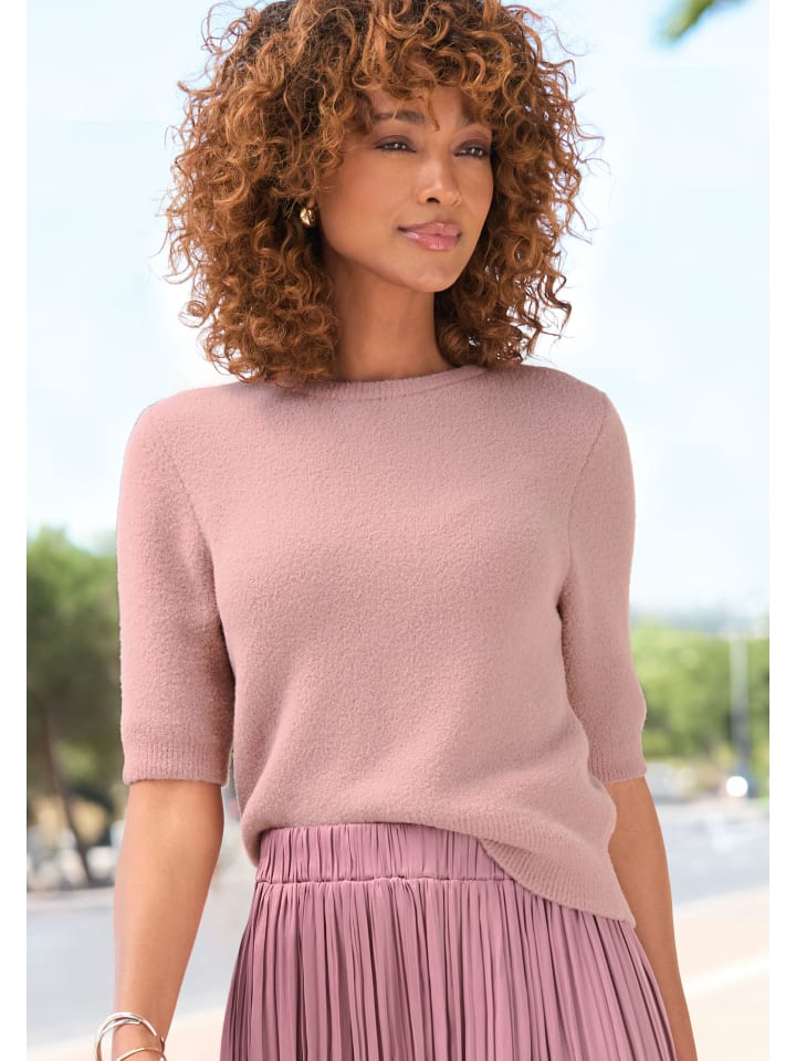 Kurzarmpullover in mauve