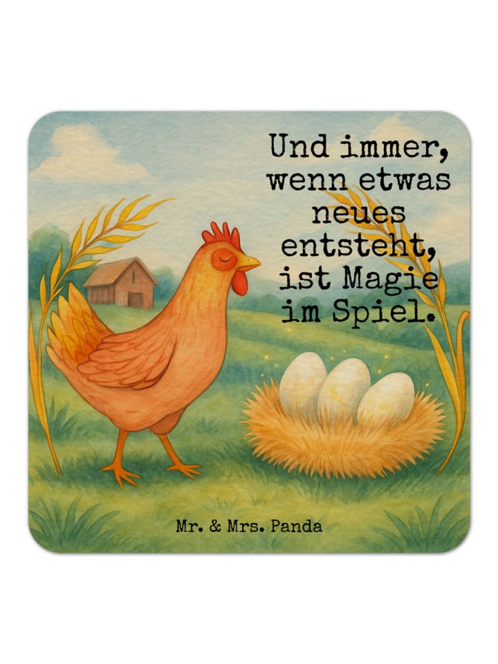 Bierdeckel Huhn Stolz Design mit Spruch in Weiß
