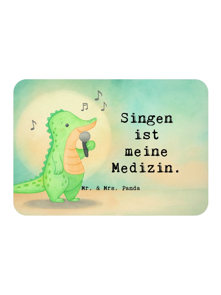 Magnet Krokodil Singen Design mit Spruch in Weiß